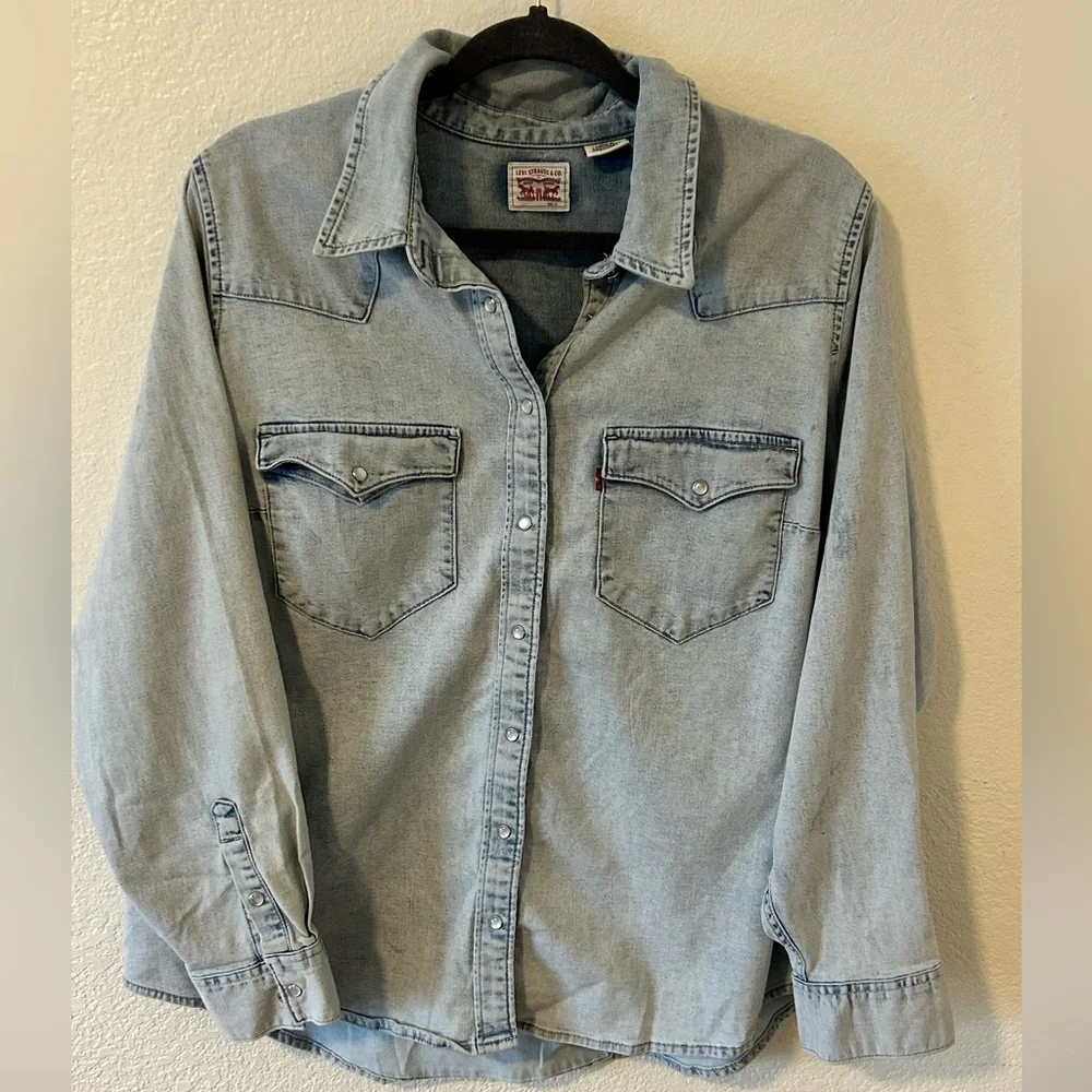 Levi's Ultimate Western Denim‎ Shirt SZ 1X (14-16) - Picture 2 of 14